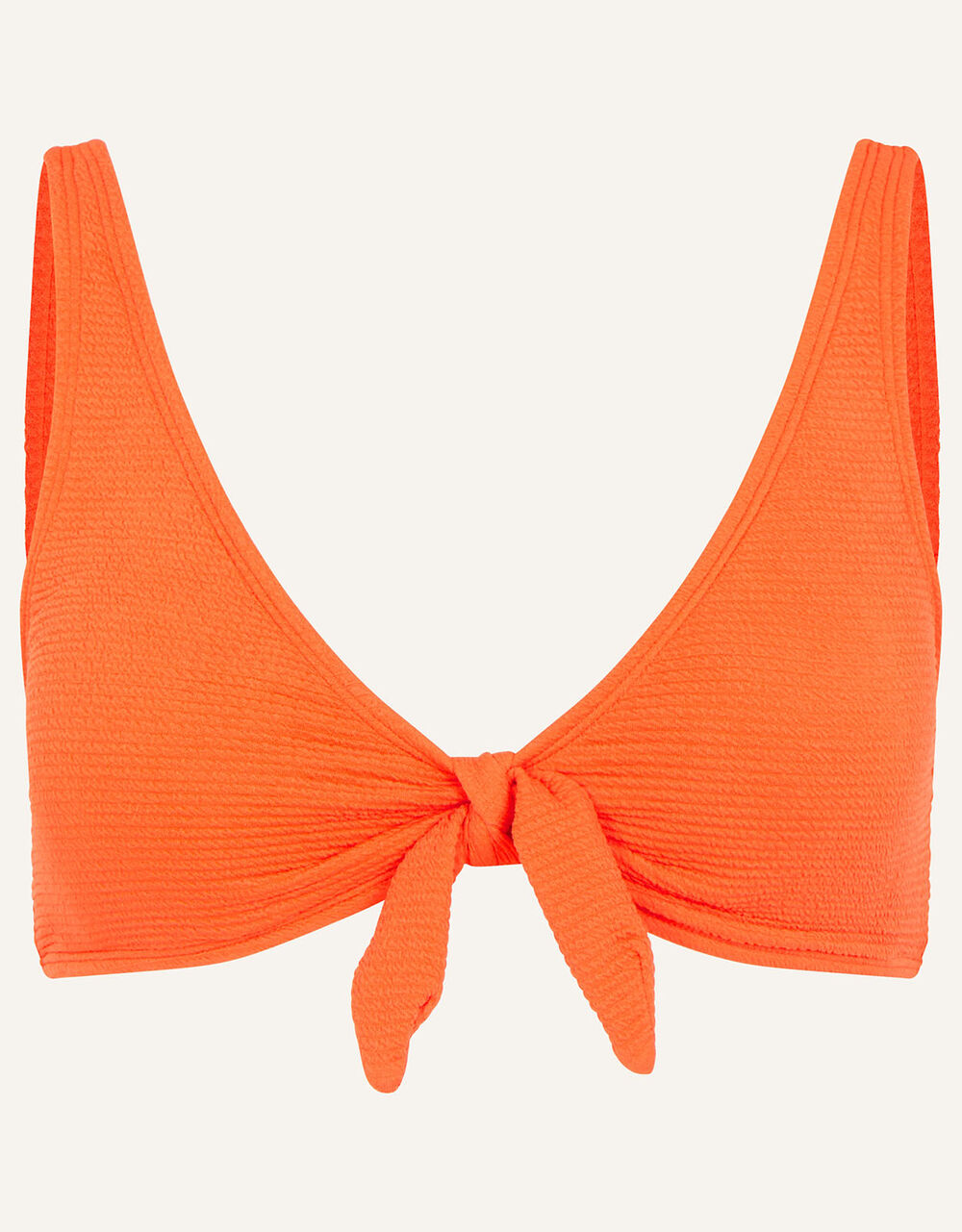 Crinkle Bunny Tie Bikini Top Orange Bikini tops Accessorize UK