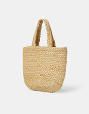 Embroidered Starfish Jute Tote Bag, , large