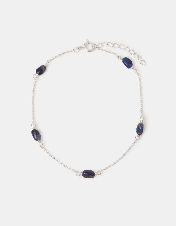 Sterling Silver Agate Station Bracelet, , large