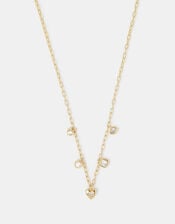 14ct Gold-Plated Charm Necklace, , large