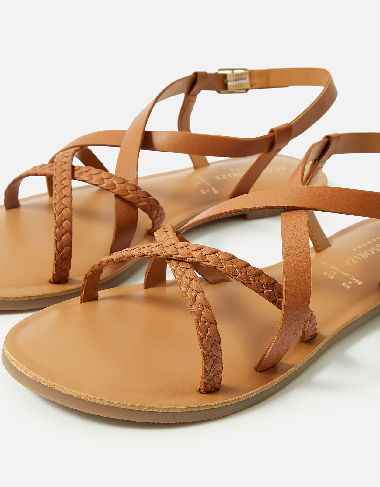 Tan plaited sandals online