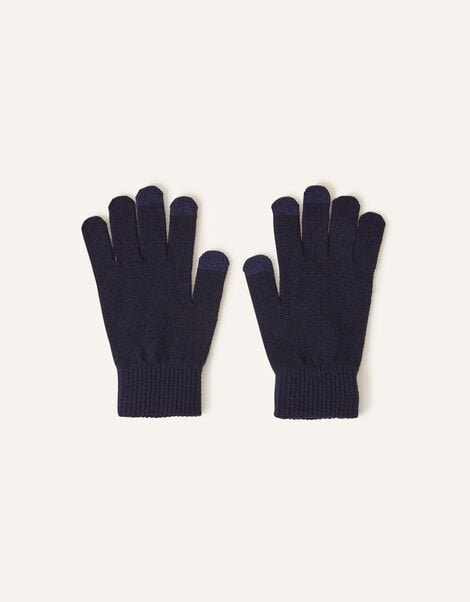 Super Stretch Touch Screen Gloves, Blue (NAVY), large
