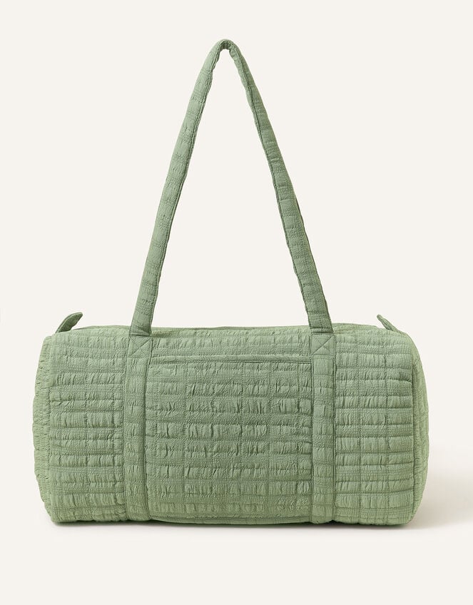 Seersucker Weekend Bag, Green (GREEN), large