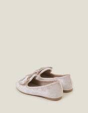 Velvet Bow Ballerina Flats, Natural (CHAMPAGNE), large