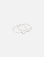 Crystal Twist Stacking Ring Twinset, Silver (SILVER), large