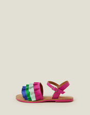 Leather Ruffle Sandals, Multi (BRIGHTS MULTI), large