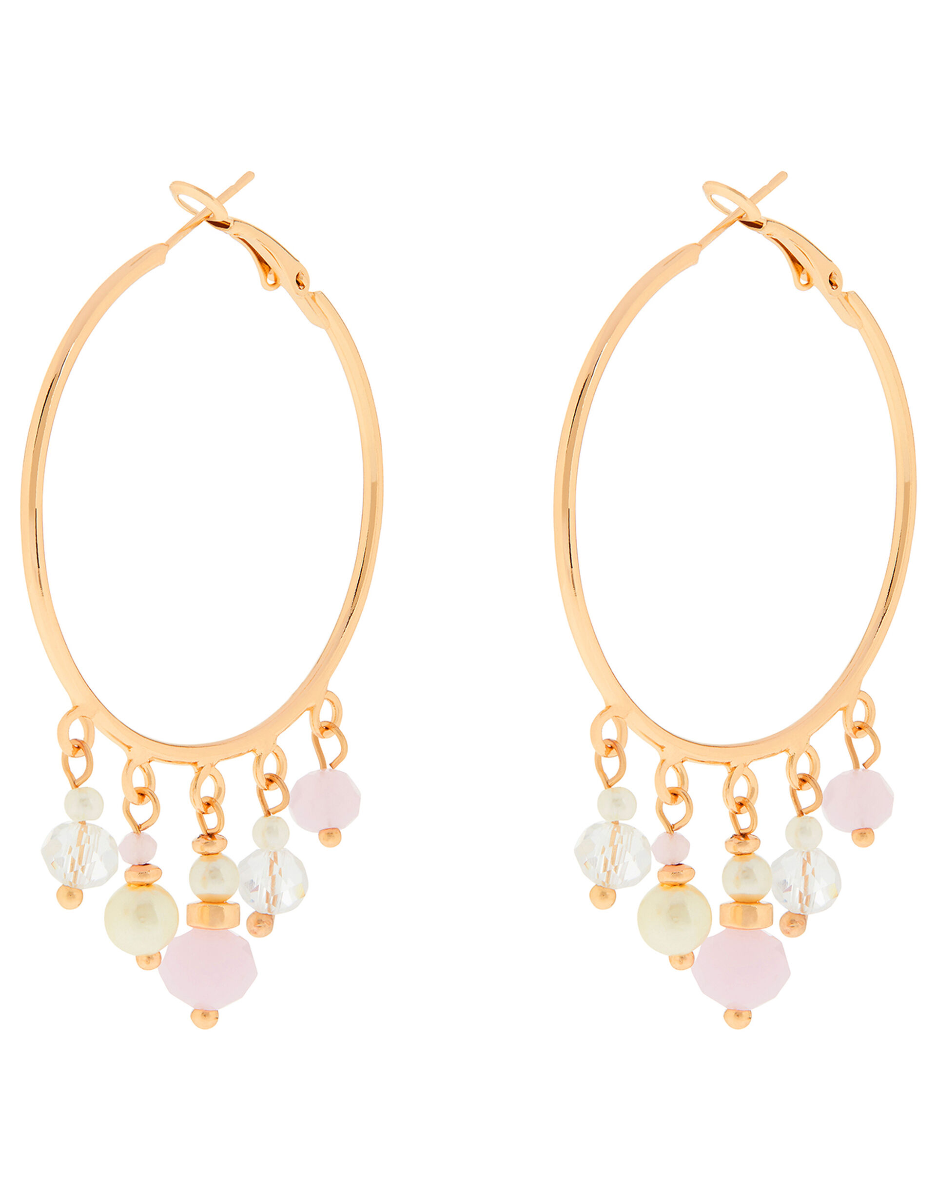Charmy Beaded Hoop Earrings, , large