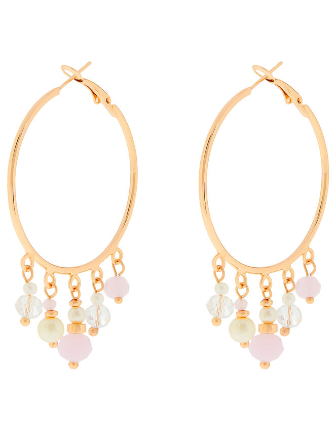 Charmy Beaded Hoop Earrings, , large