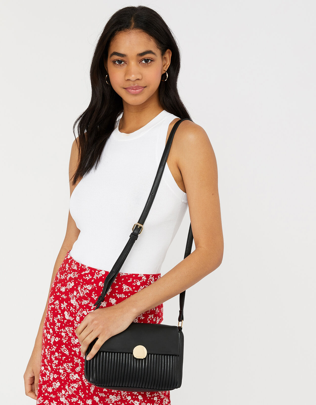 Circular push sales lock crossbody bag