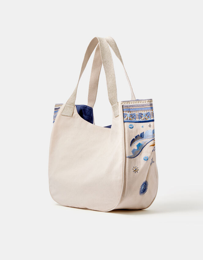 Celestial Embroidered Tote Bag, , large