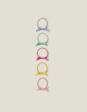 5-Pack Girls Satin Bow Hair Bands, , large