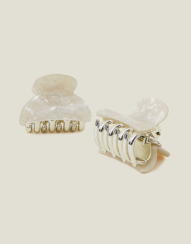 2-Pack Mini Pearly Resin Claw Clips, , large