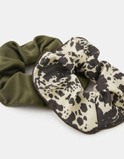 2-Pack Mix Cow Print Hair Scrunchies, , large