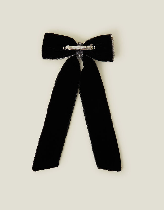 Diamante Star Bow Hair Clip, , large