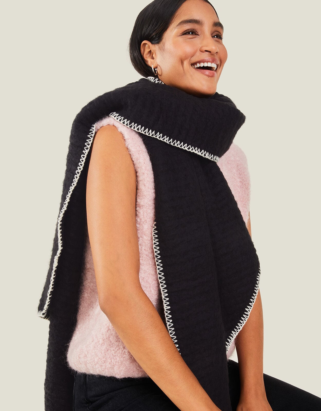 Stitch Border Scarf | Shop All | Accessorize UK