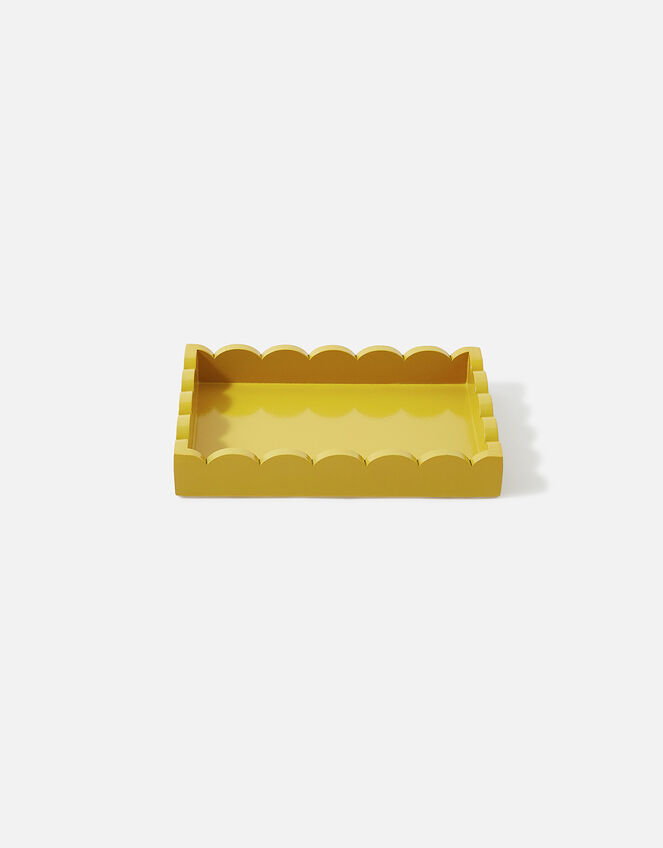 Mini Wooden Tray with Scalloped Edge, , large