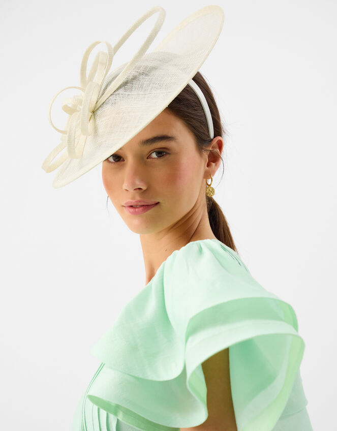 Loop Disc Fascinator, Ivory (IVORY), large