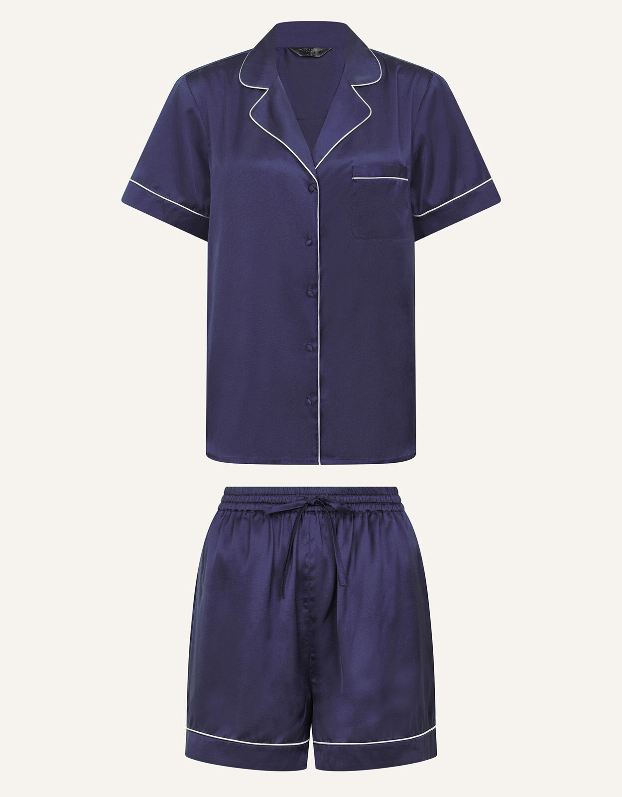 Satin Short Pyjama Set Blue Leggings Joggers Accessorize UK
