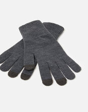 Long Cuff Touchscreen Gloves, Grey (GREY), large