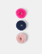 3-Pack Girls Fluffy Hair Scrunchies, , large