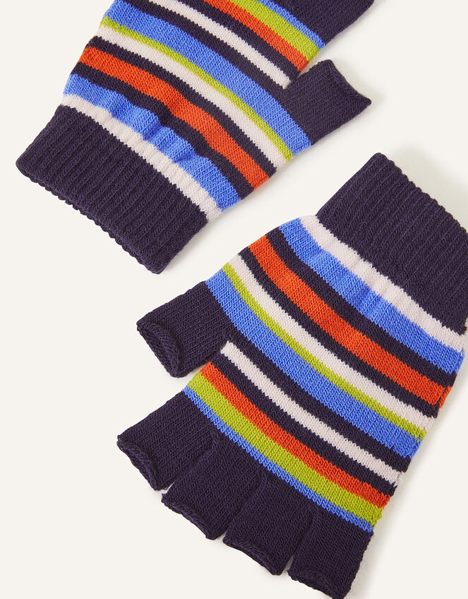 Stripe Fingerless Gloves, , large