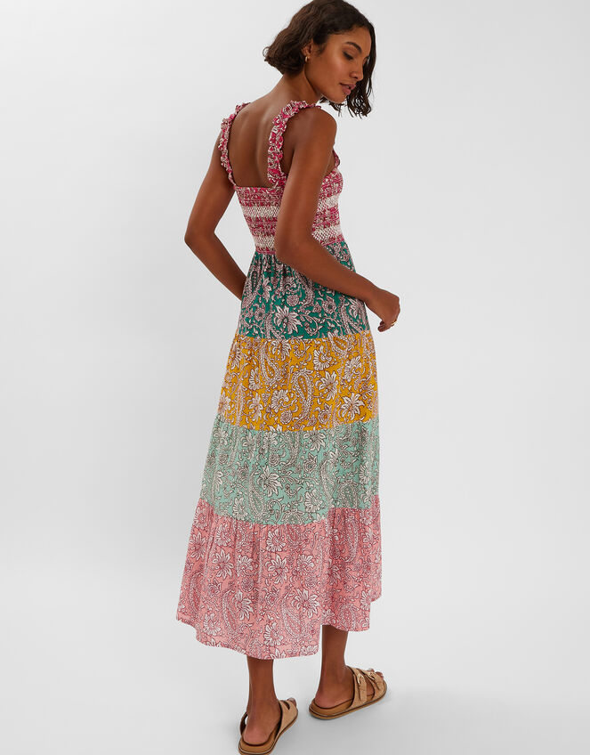 Paisley Print Tiered Maxi Dress, Multi (BRIGHTS MULTI), large