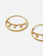 Gold-Plated Star Chain Hoops, , large