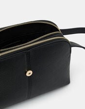 Double-Zip Cross Body Bag, Black (BLACK), large