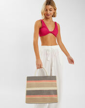 Woven Stripe Tote Bag, , large