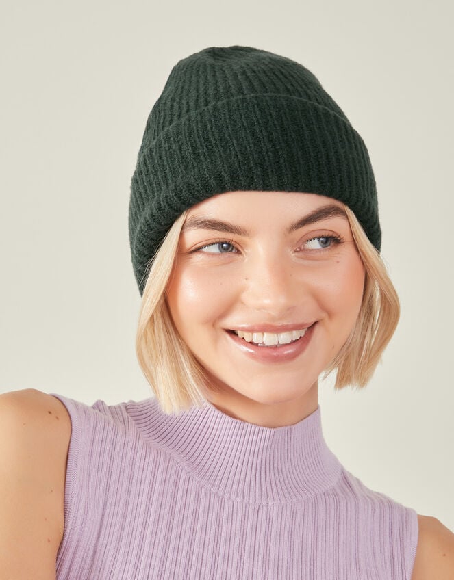Soho Knit Beanie Hat, Green (GREEN), large