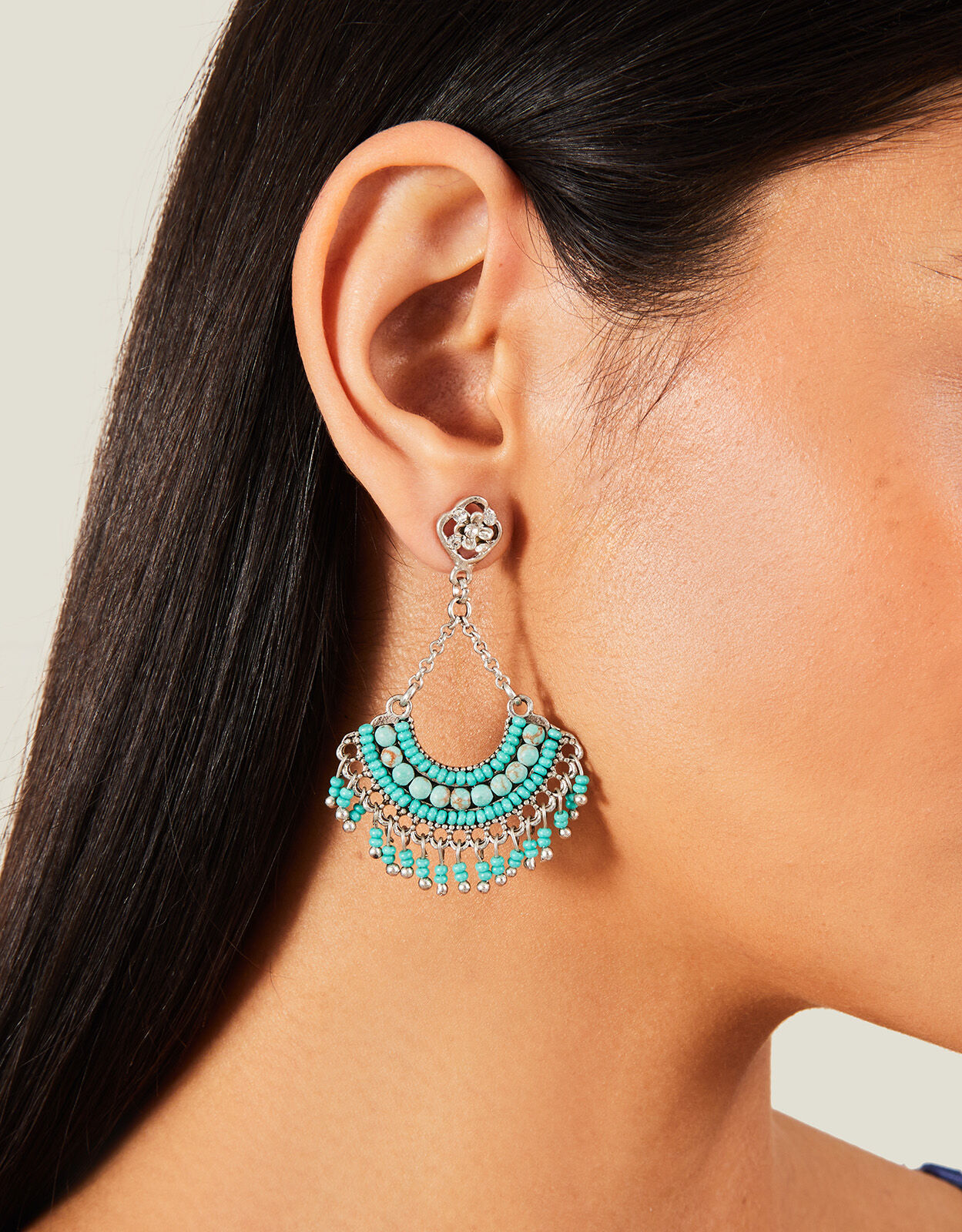 Fan earrings tassel store