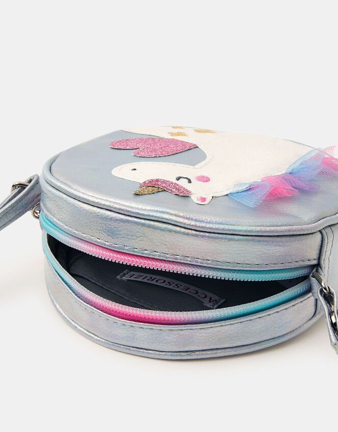 Girls Round Unicorn Crossbody Bag, , large