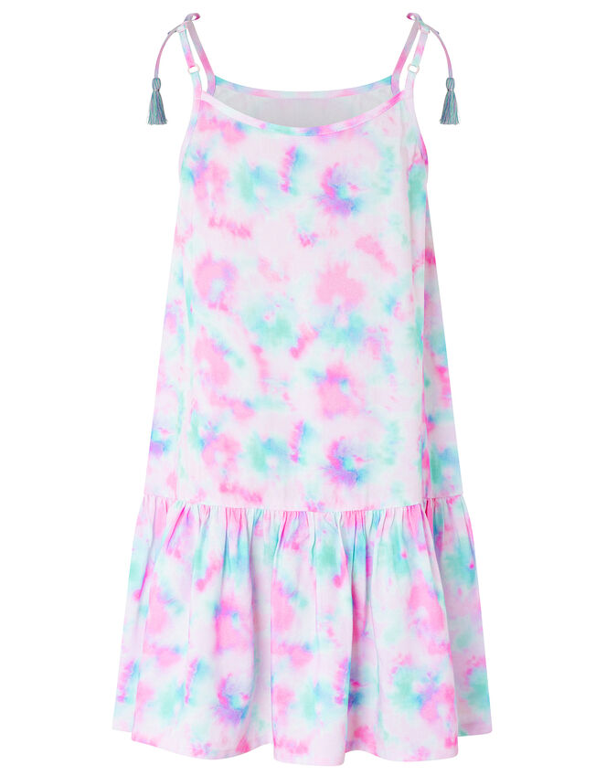 Tie Dye Tiered Dress, Pink (PINK), large