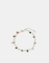 Sterling Silver-Plated Semi-Precious Stone Layered Bracelet, , large