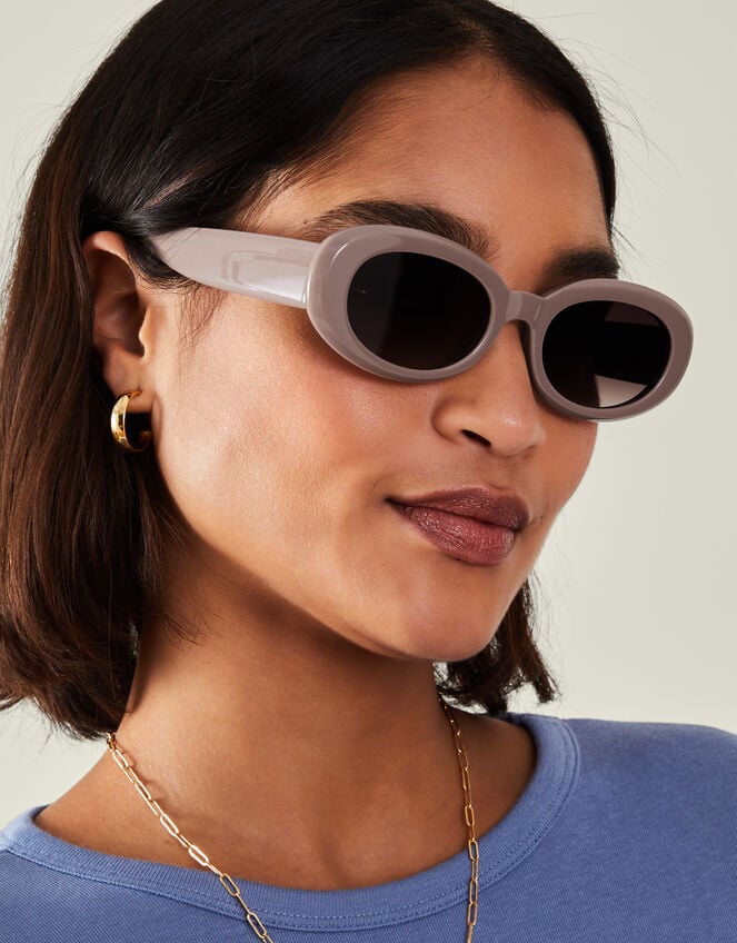 Chunky Oval Sunglasses, , large