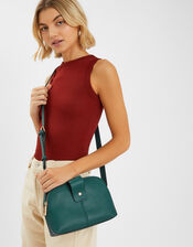 Double-Zip Cross Body Bag, Teal (TEAL), large