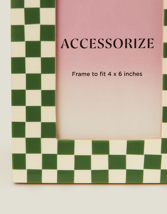 Checkerboard Photo Frame 4 x 6 Green, , large