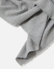 Plain Super-Soft Blanket Scarf Grey, , large