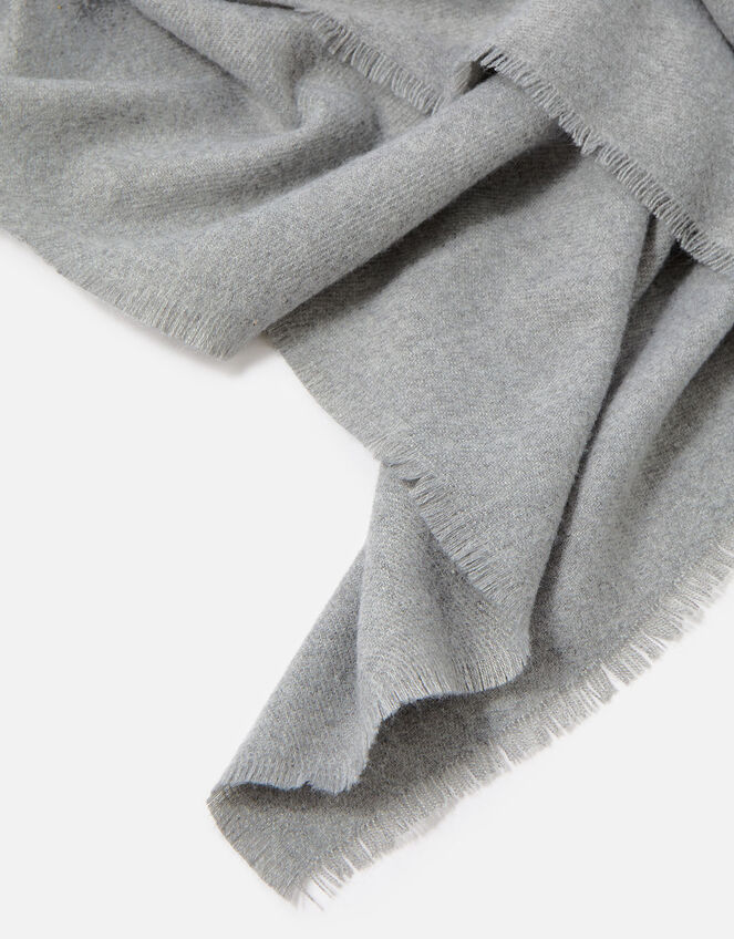 Plain Super-Soft Blanket Scarf Grey, , large