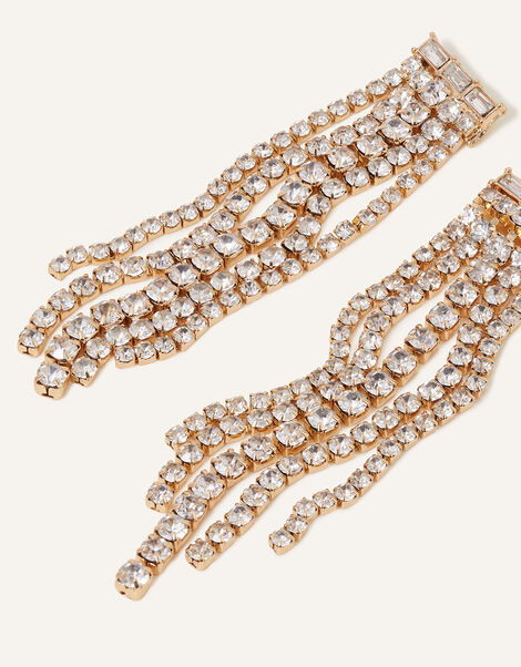 Crystal Cupchain Tassel Long Drop Earrings, , large