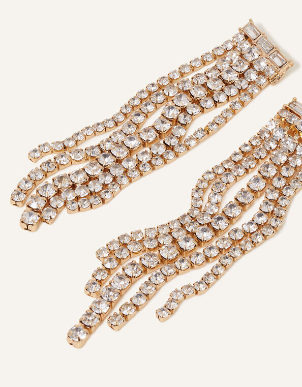 Crystal Cupchain Tassel Long Drop Earrings, , large