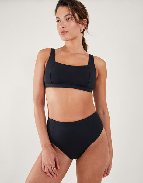 Square Neck Bikini Top, Black (BLACK), large