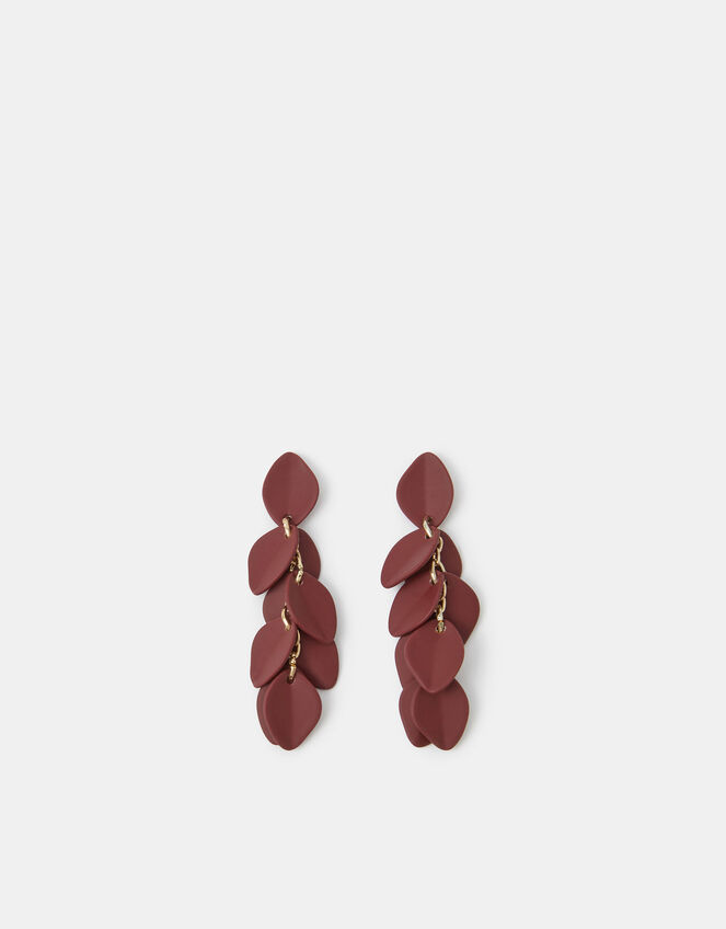 Enamel Willow Leaf Drop Earrings, , large
