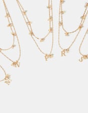 2-Pack Initial Cluster Pendant Necklaces, Gold (GOLD), large
