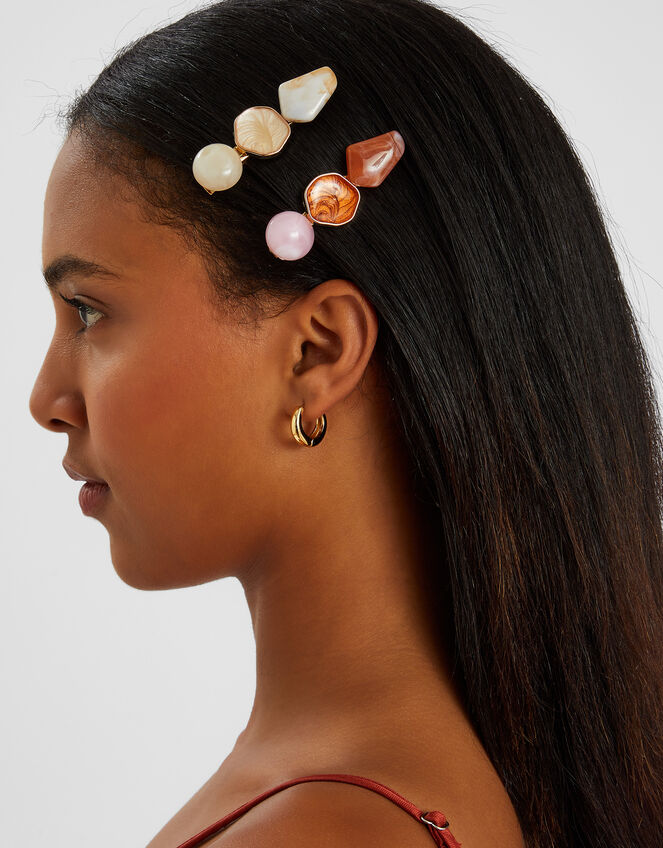 2-Pack Resin Stone Hair Clips, , large