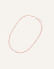 Sterling Silver Heart Beaded Necklace, , large