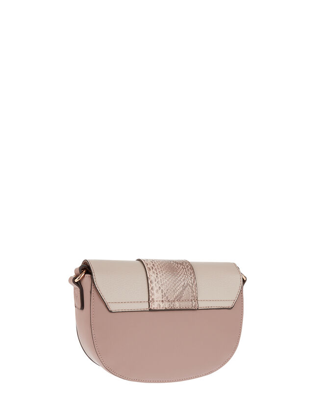 Buckle Saddle Cross-Body Bag, Nude (NUDE), large