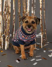 Heart and Star Fair Isle Dog Jumper, Multi (BRIGHTS-MULTI), large