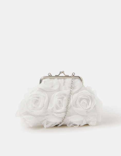 Girls Floral Organza Clip Frame Mini Bag, , large