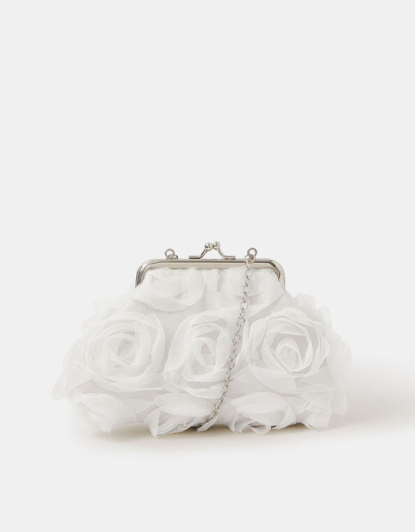 Girls Floral Organza Clip Frame Mini Bag, , large